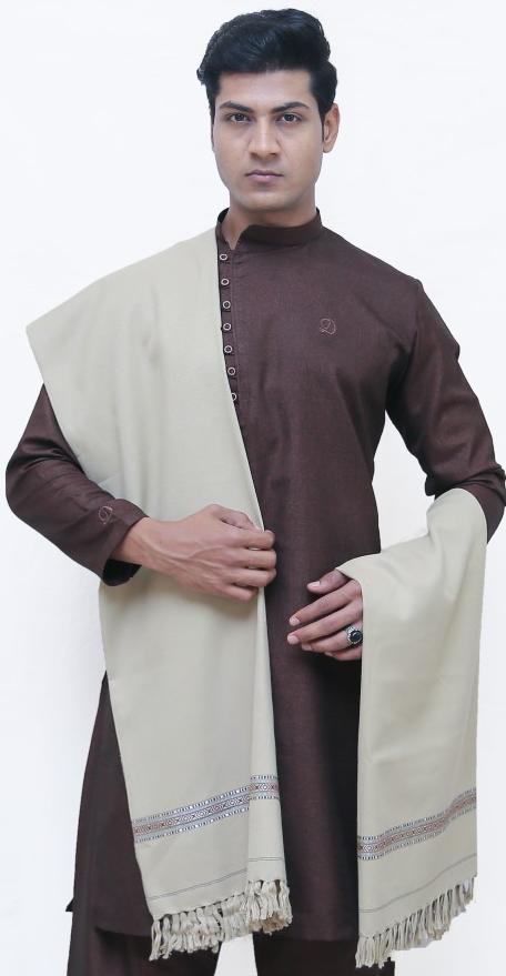 Beige Men's Shawl-02