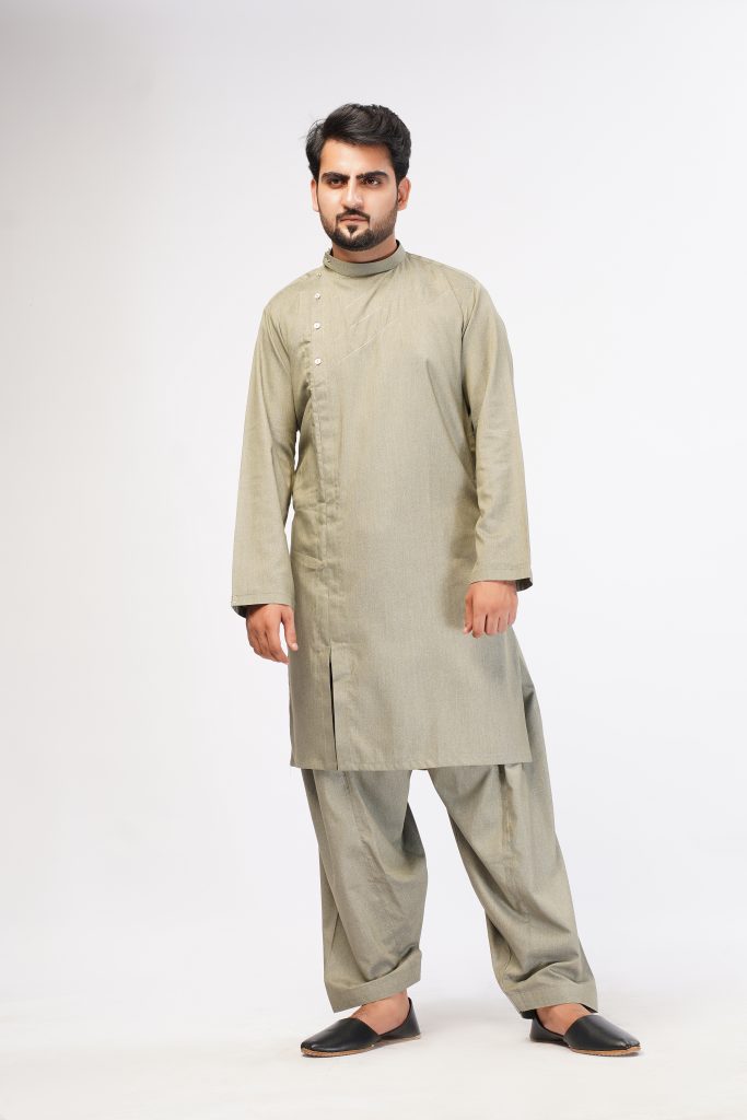 Pista Green Kameez Shalwar-04-02