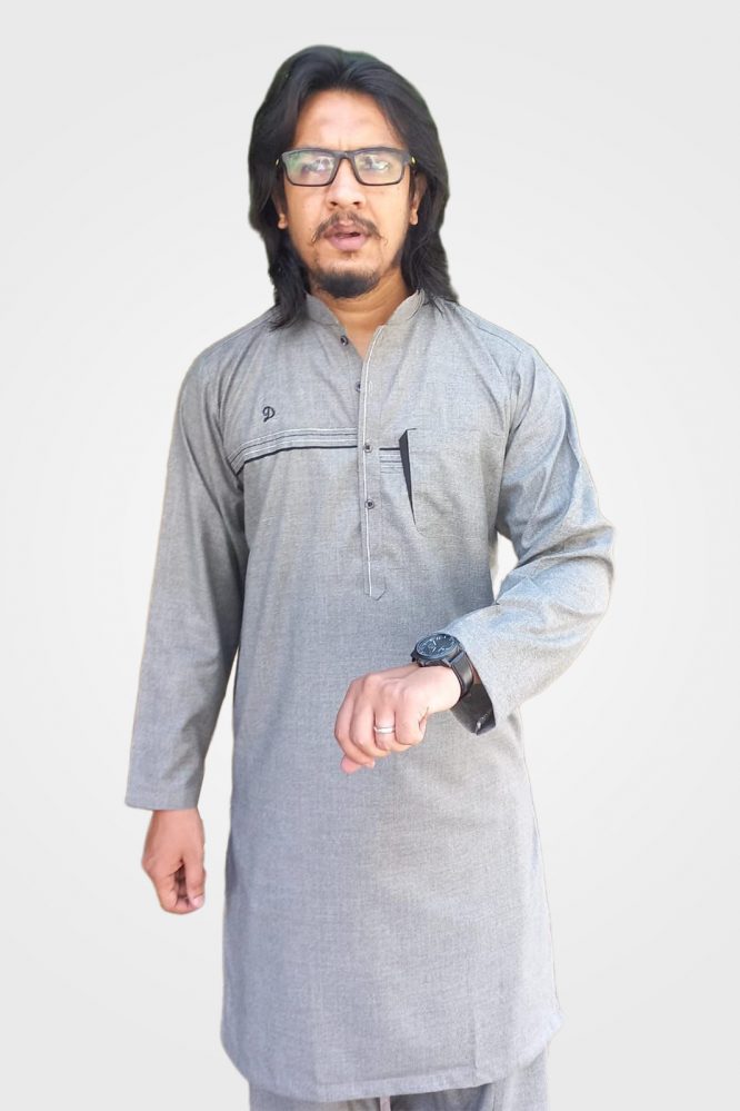 grey men's shalwar kameez3