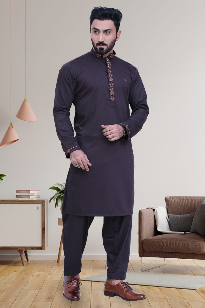 Chocolate Brown Men’s Kameez Shalwar-07-01